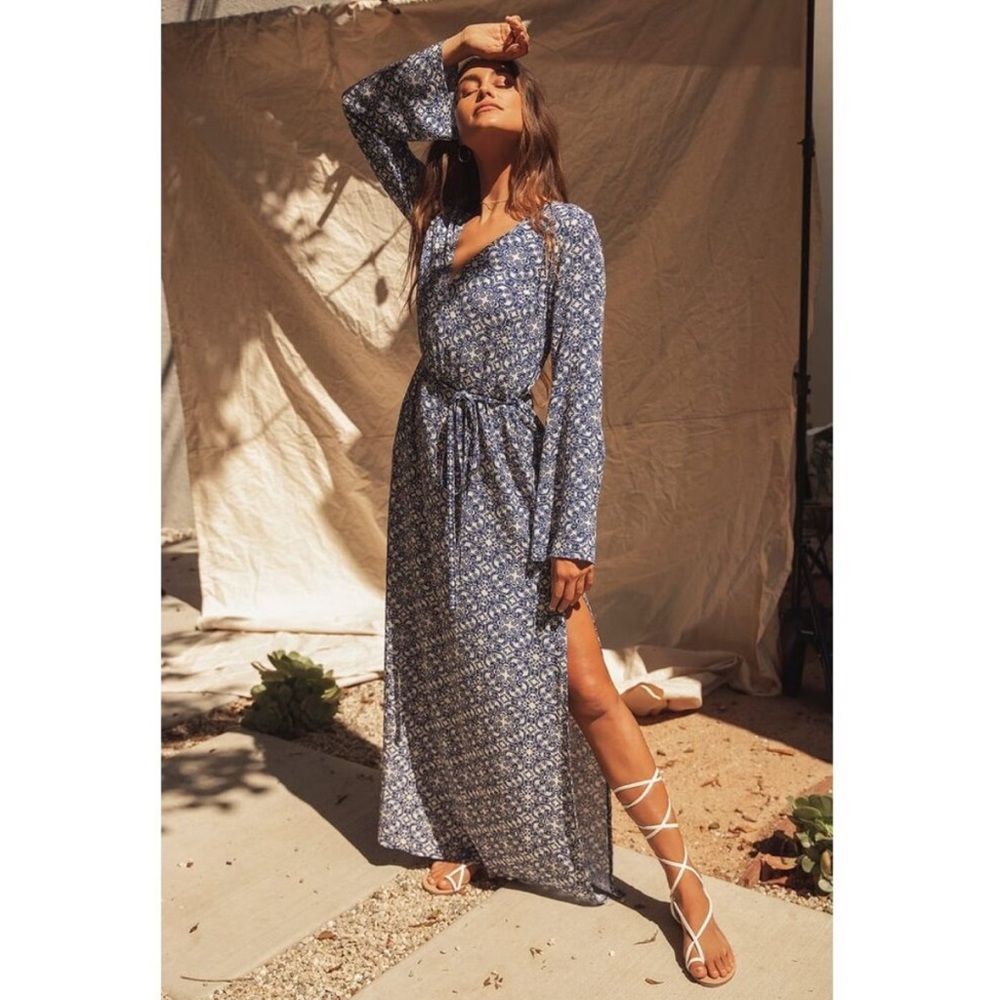 Mandala Daydream Blue Print Maxi Dress